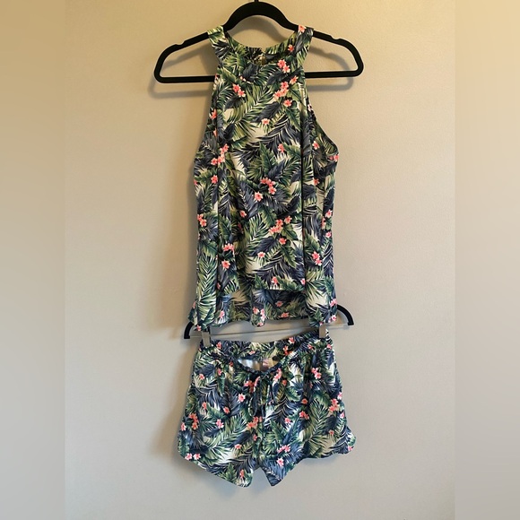 alya™ Tropical Palm & Hibiscus Print Matching Set – Large – Made in USA - Picture 1 of 16